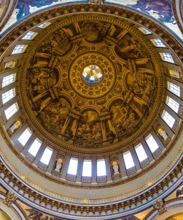 brown and black round ceiling