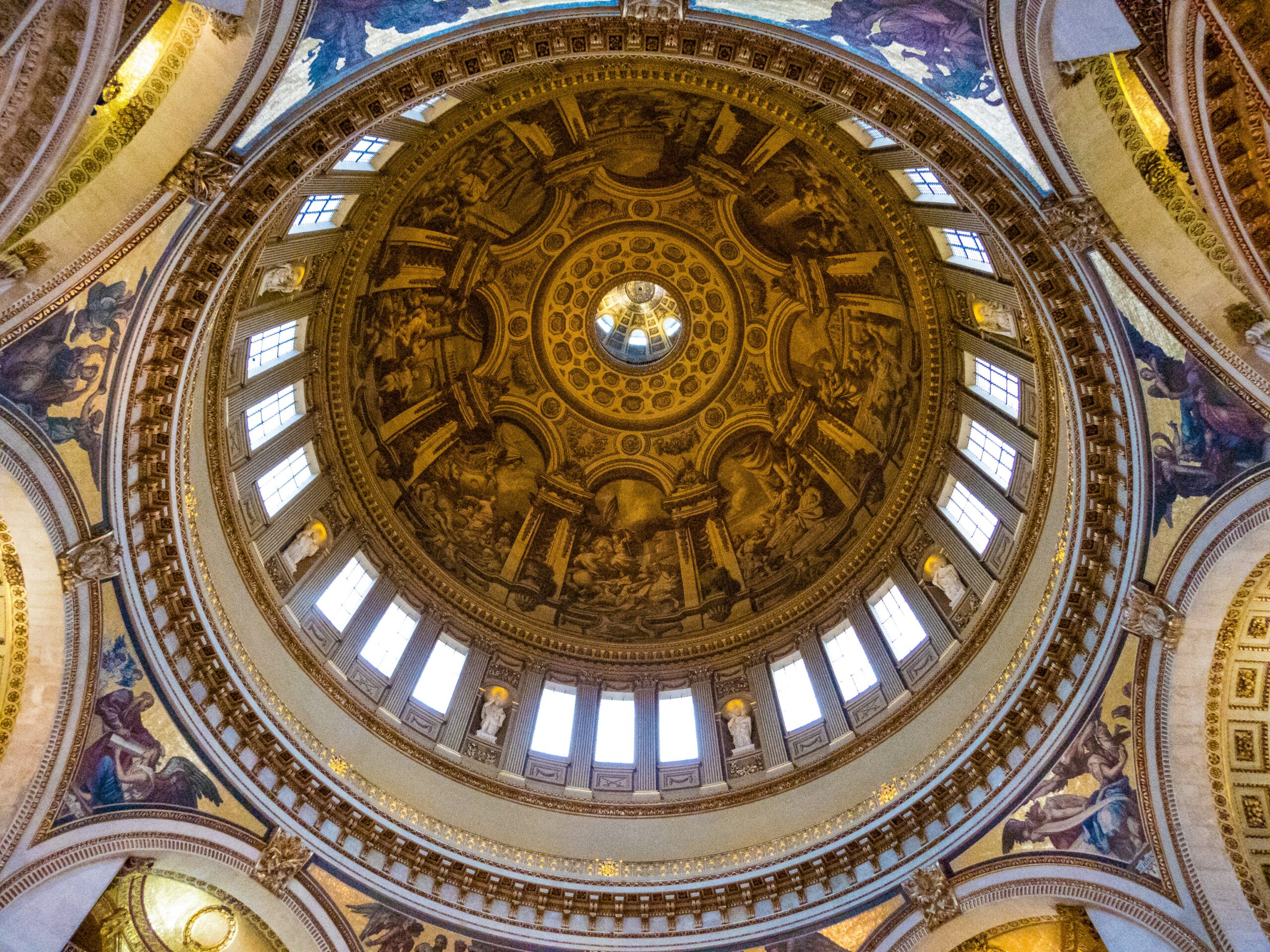 brown and black round ceiling